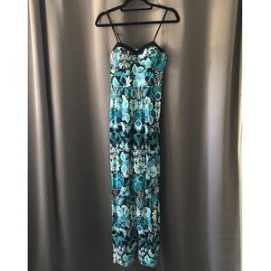 NWOT Blue/Black Floral Jumpsuit! NEVER WORN!